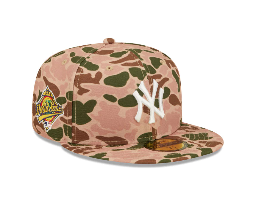 Aesthetic Hat-New Era New York Yankees 1996 World Series Side Patch Duck Camo 59FIFTY Fitted Hat