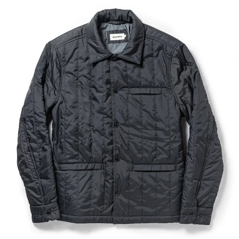 Button-Up Jacket-The Decker Jacket in Charcoal Quilt