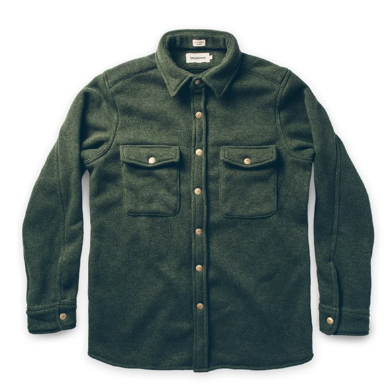 Drawstring Jacket-The Big Sur Jacket in Heather Olive Polartec