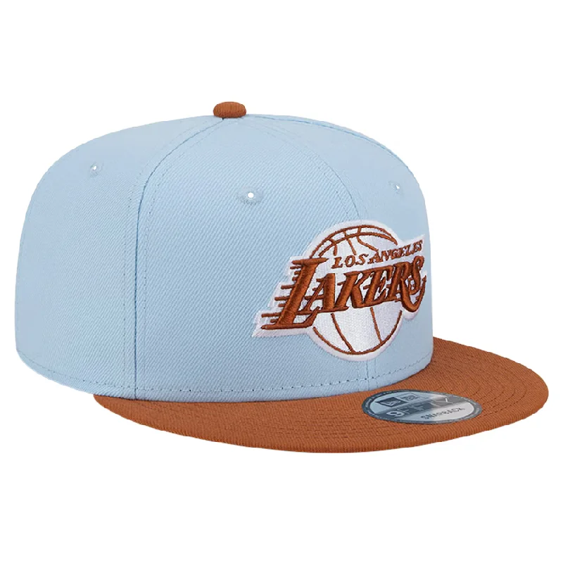 Cartoon Hat-New Era Los Angeles Lakers 2-Tone Color Pack 9FIFTY Snapback Hat -Light Blue/Rust