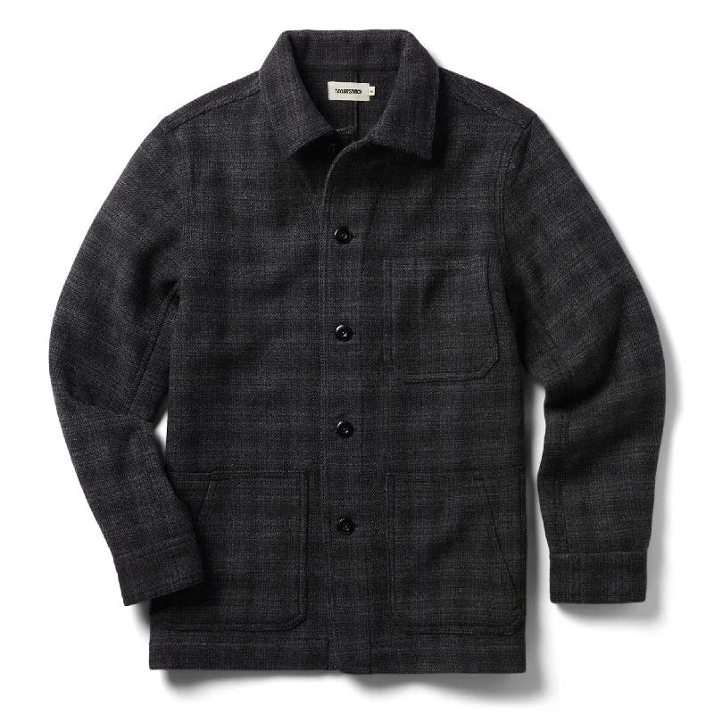 Hardshell Jacket-The Ojai Jacket in Ash Plaid Wool