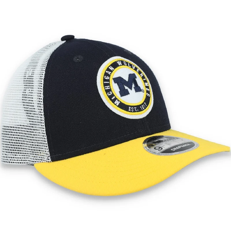 Outdoor Hat-New Era Michigan Wolverines Throwback Low Profile 9FIFTY Trucker Snapback Hat