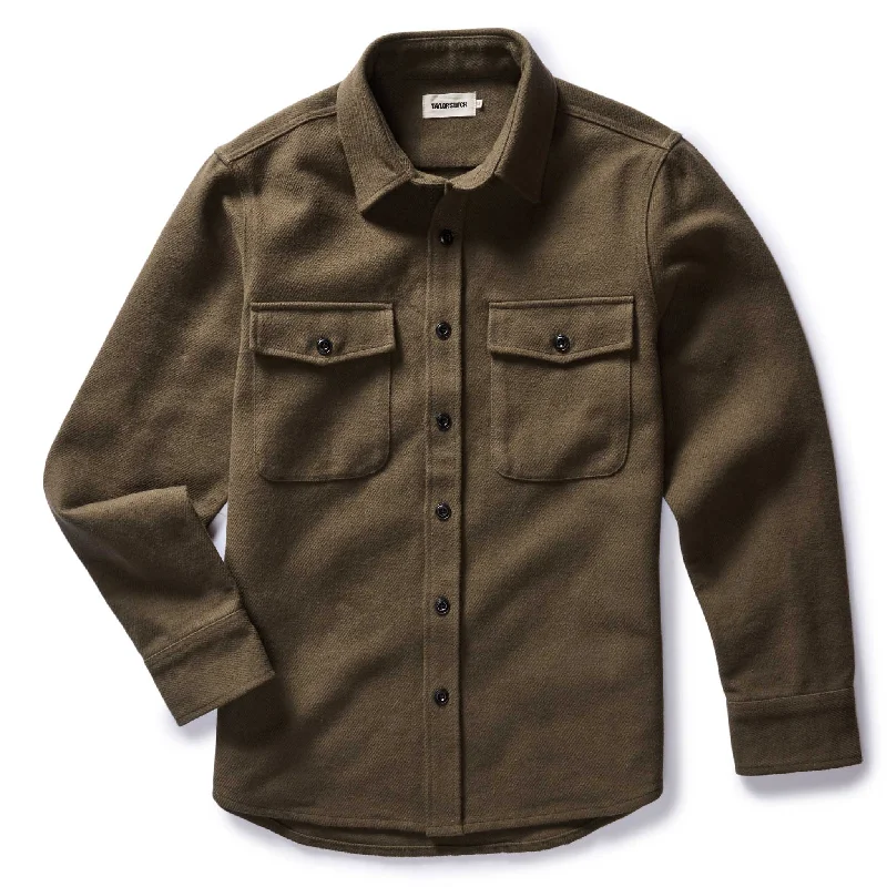 Tactical Jacket-The Maritime Shirt Jacket in Fatigue Olive Moleskin Twill