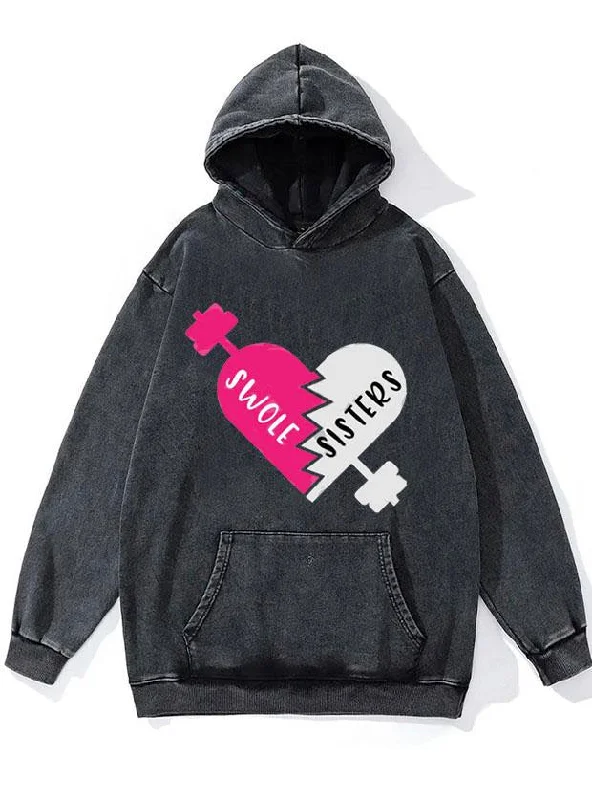 Skiing Hoodie-Swole sisters WASHED GYM HOODIE