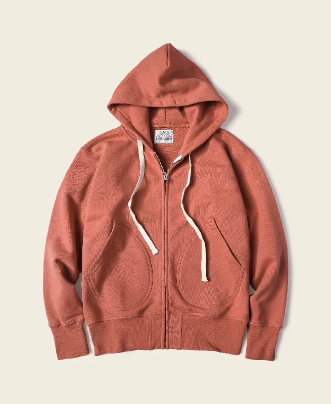 Limited Edition Hoodie-17.5 oz Terry Cloth Full-Zip Hoodie - Brick Red