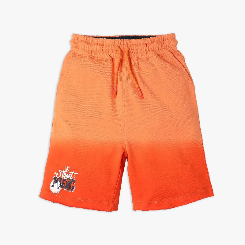 Regular Fit Shorts-Boys Regular Fit Solid Mid Rise Shorts