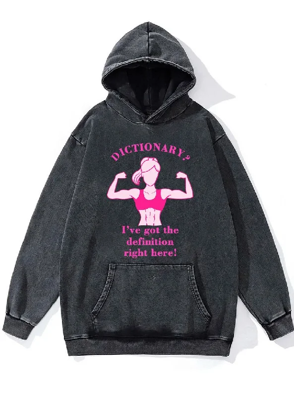 Zip-Up Hoodie-I've got the definition right here Washed Gym Hoodie