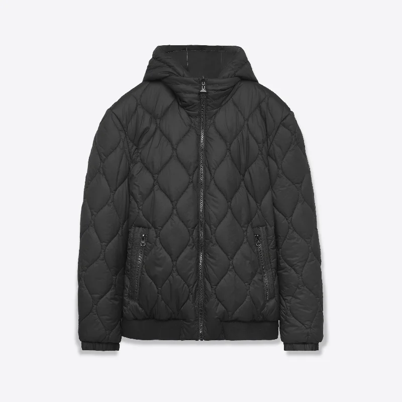 Snowboard Jacket-Reversible Bomber Jacket with Hood