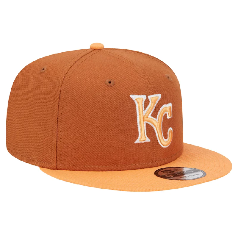 Windproof Hat-New Era Kansas City Royals Color Pack 2-Tone 9FIFTY Snapback Hat-Brown/Orange