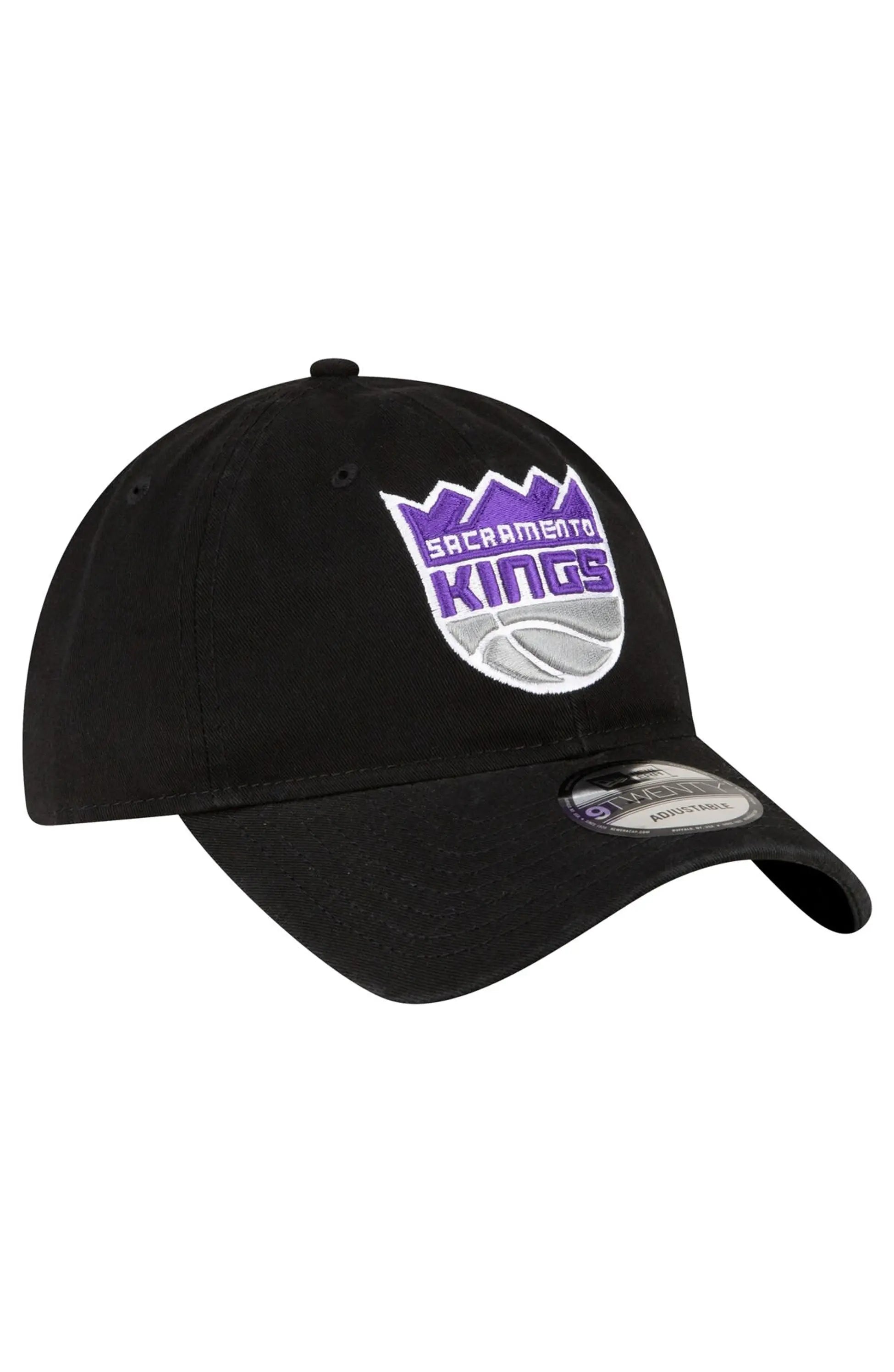 Cozy Hat-New Era Sacramento Kings Core 2.0 Classic 9TWENTY Adjustable Hat-Black