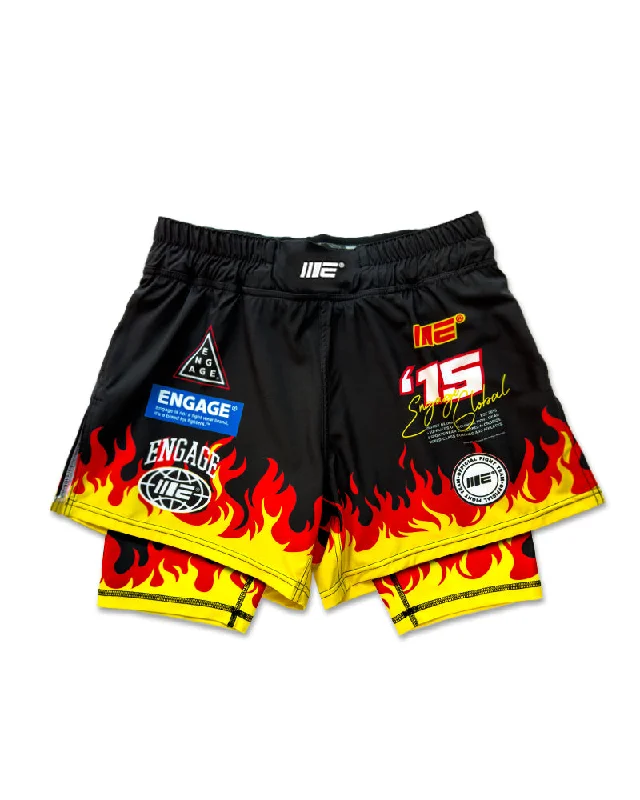 Zip Fly Shorts-Shake n' Bake 2-in-1 Fight Shorts