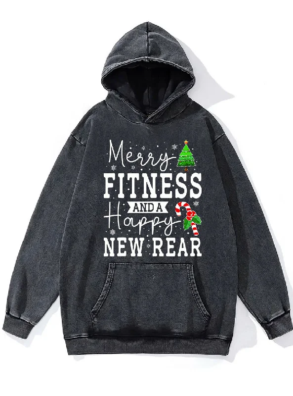 Glow In The Dark Hoodie-Merry Fitness Happy New Rear WASHED GYM HOODIE