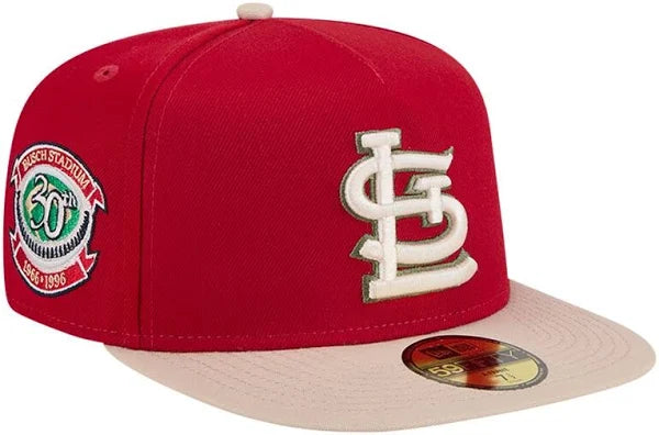 Cartoon Hat-New Era St. Louis Cardinals 30th Anniversary Side Patch Canvas A-Frame 59FIFTY Fitted Hat