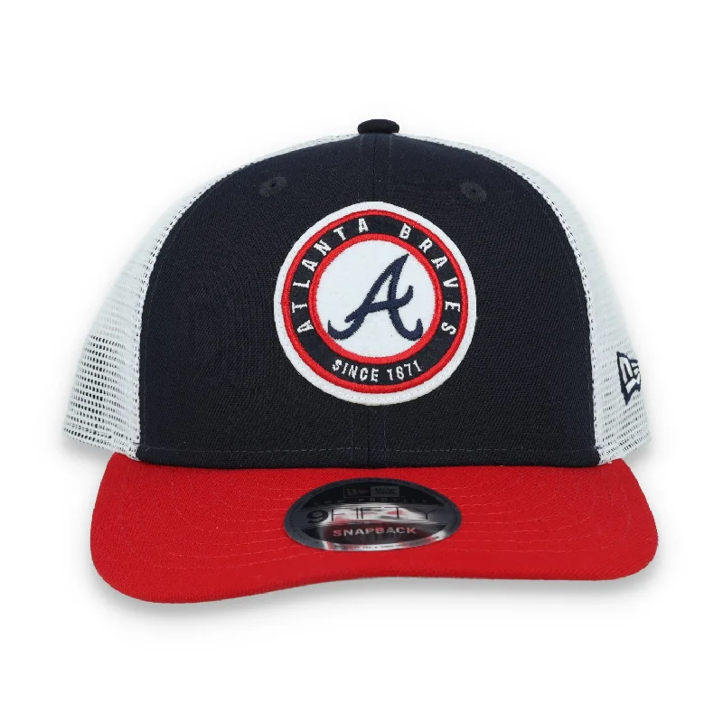 Baseball Team Hat-New Era Atlanta Braves Throwback Low Profile 9FIFTY Trucker Snapback Hat