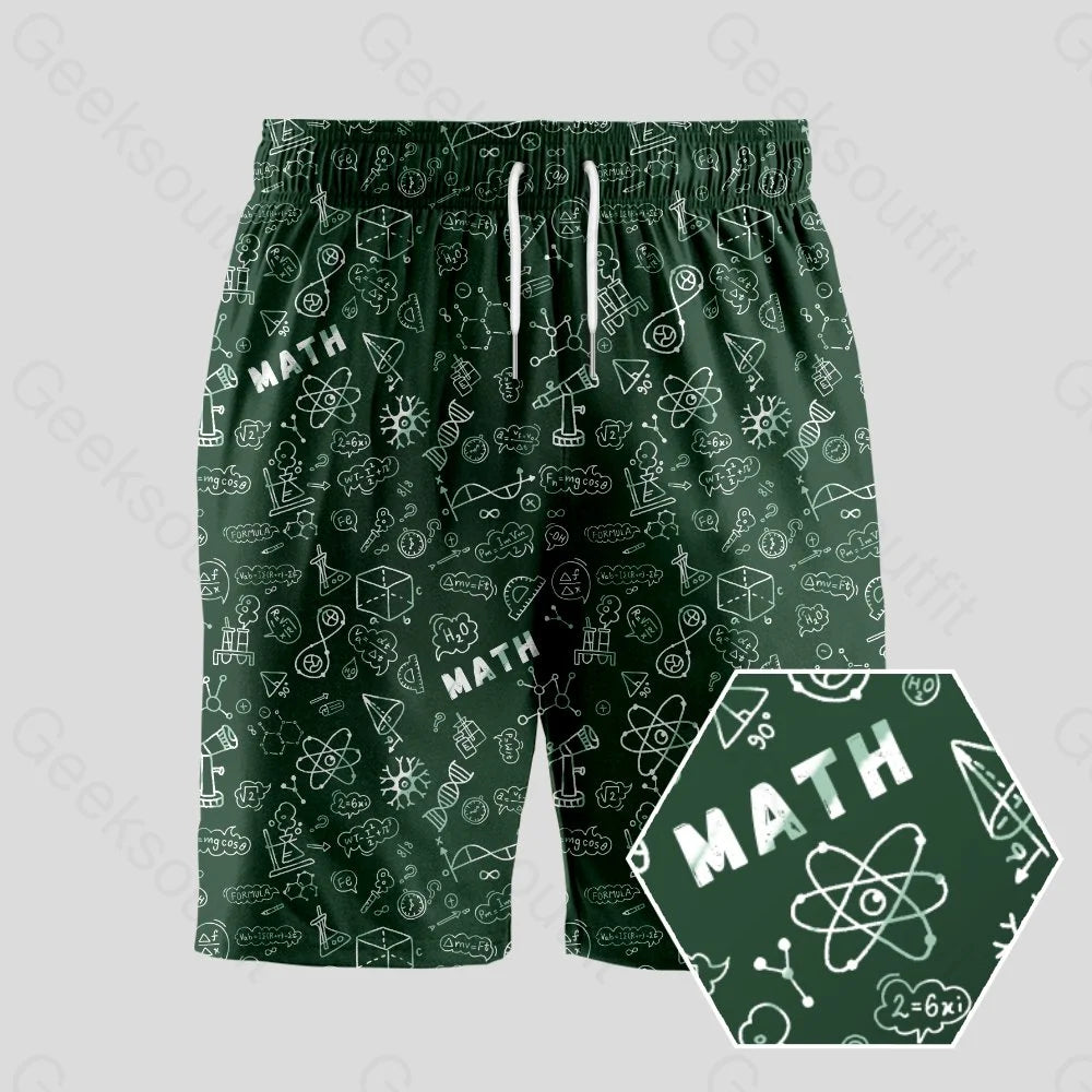 Sleep Shorts-Math Note Geeky Drawstring Shorts