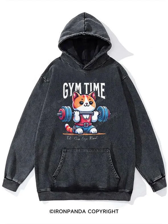 Festival Hoodie-Gym Time Washed Gym Hoodie