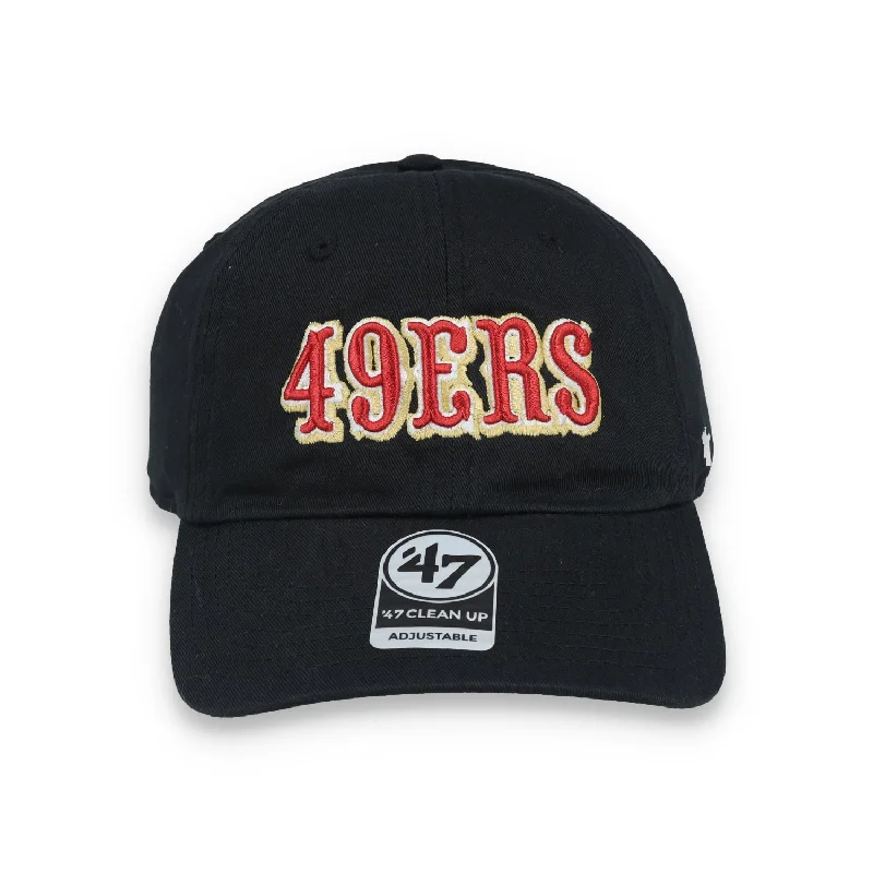 Knit Hat-'47 Brand San Francisco 49ers MVP Adjustable Hat-Black