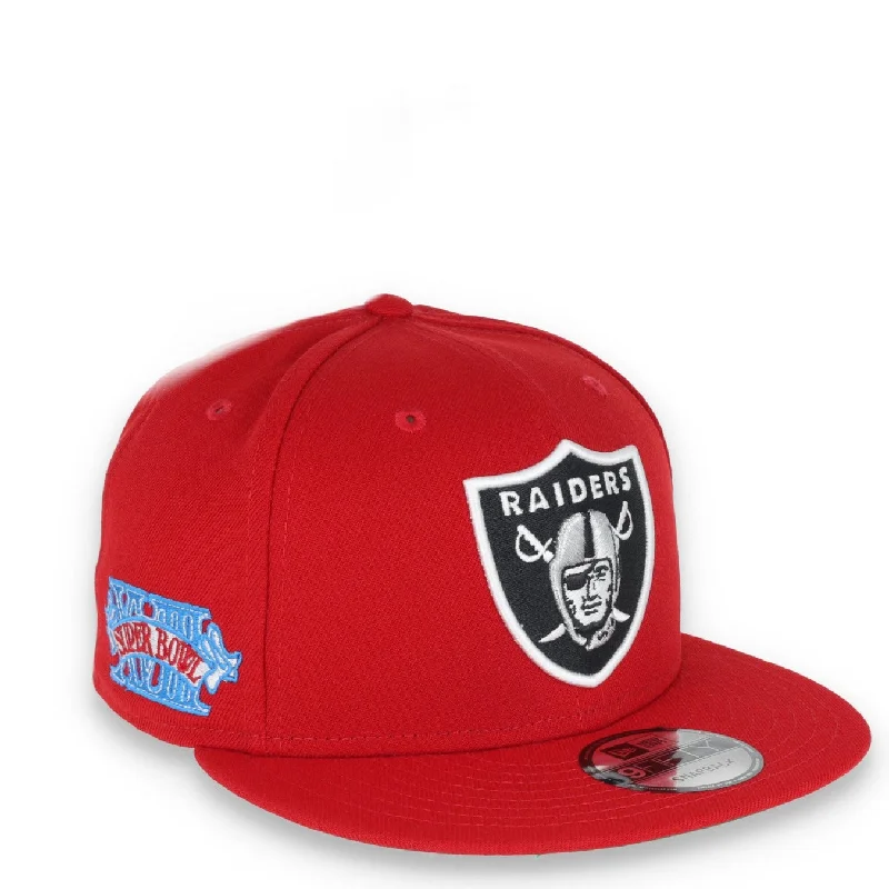 Tactical Hat-NEW ERA LAS VEGAS RAIDERS SHIELD XVIII SUPERBOWL SIDE PATCH 9FIFTY SNAPBACK HAT-RED