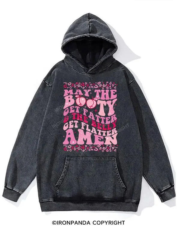 Anime Hoodie-MAY THE BOOTY GET FATTER WASHED GYM HOODIE