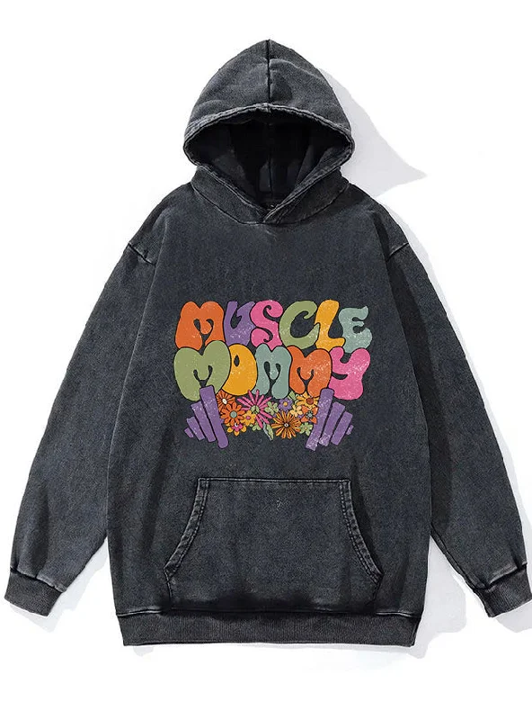 Training Hoodie-Muscle Mommy Washed Gym Hoodie