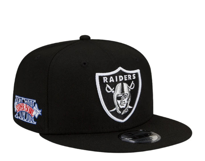 Plaid Hat-New Era Las Vegas Raiders Super Bowl XVIII Patch 9FIFTY Snapback - Black