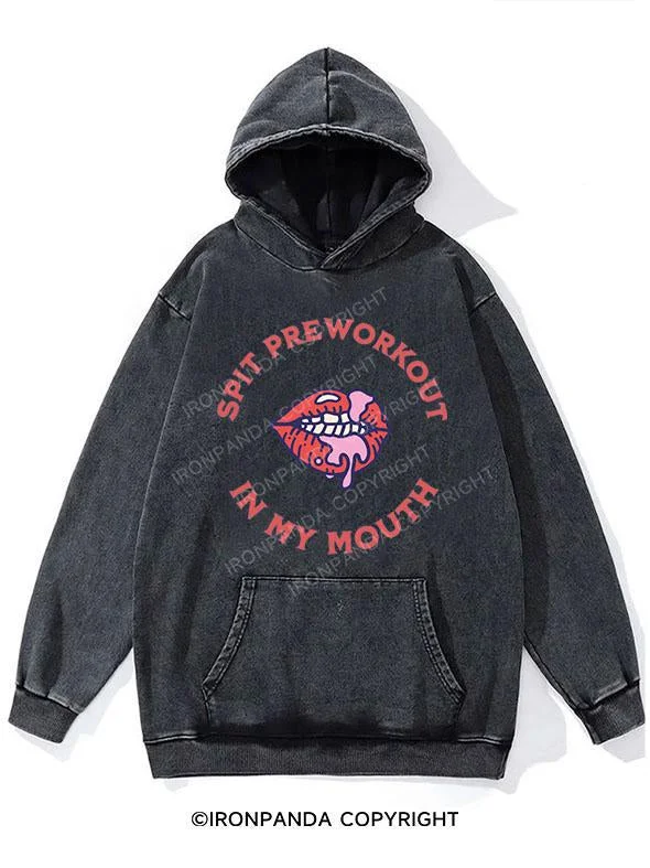 Color Block Hoodie-Spit preworkout in my mouth WASHED GYM HOODIE