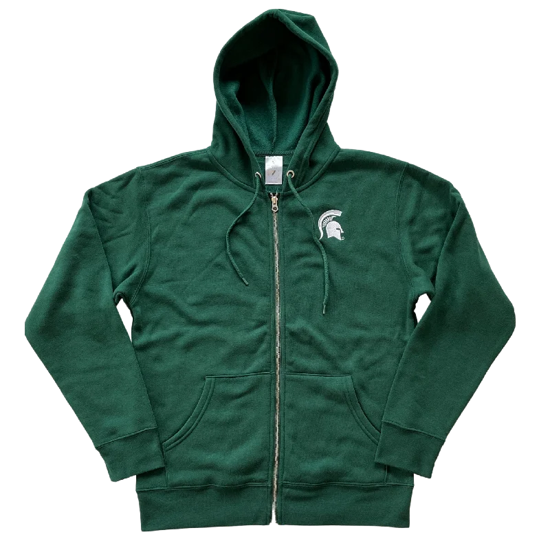 Waterproof Hoodie-Spartan Helmet Zippered Fleece Hoodie