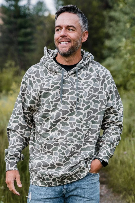 Floral Hoodie-Fleece Hoodie - Classic Deer Camo