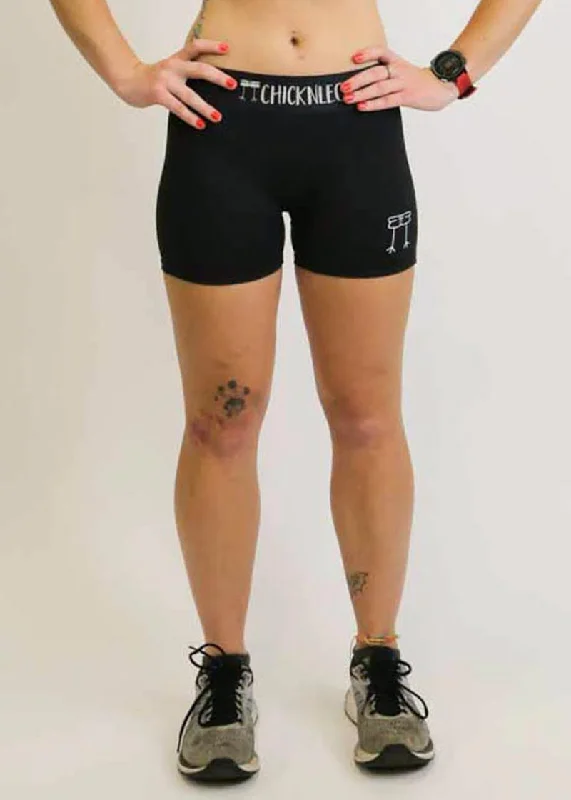 Beach Shorts-Women's Black 3" Compression Shorts