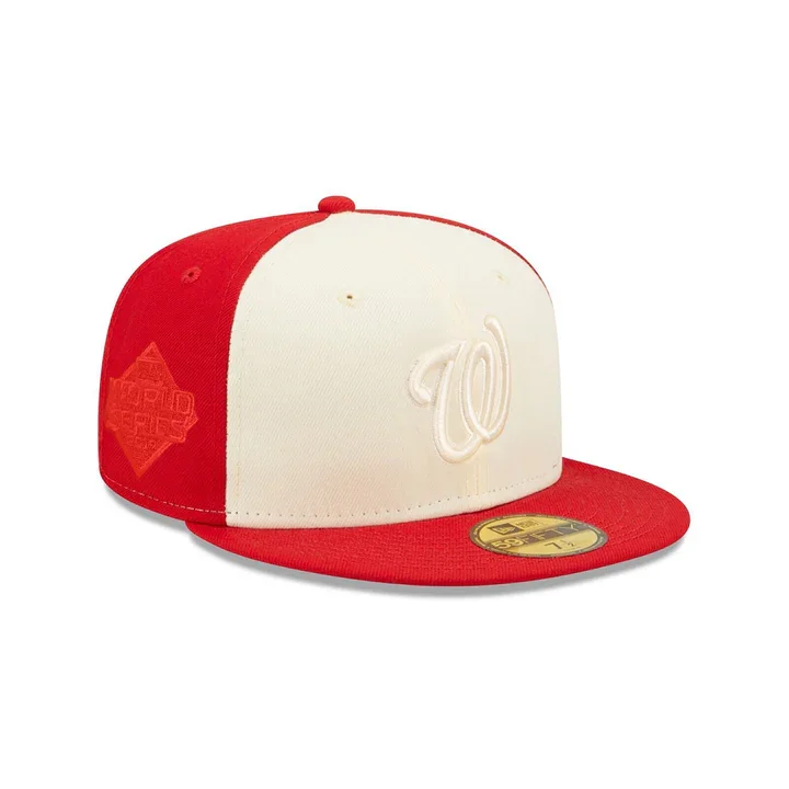 Rock Hat-NEW ERA WASHINGTON NATIONALS RED 2-TONE 59FIFTY FITTED HAT-RED/CREAM