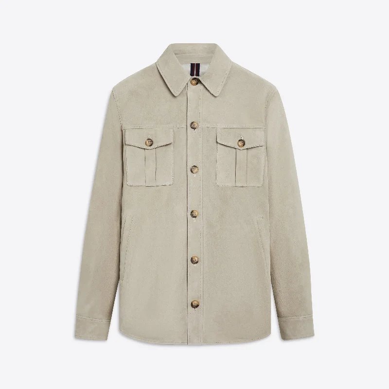 Military Jacket-Suede Shirt Jacket