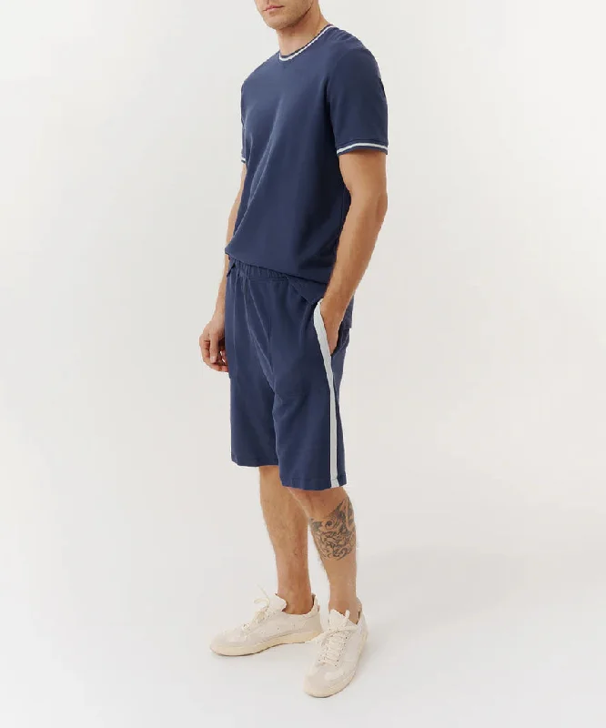 Sleep Shorts-Cotton Pique Pull-On Shorts - True Navy