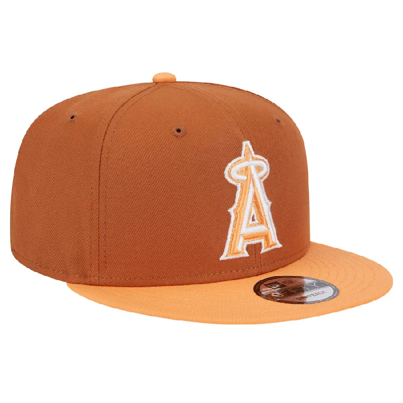 Tiger Hat-New Era Los Angeles Angels Color Pack 2-Tone 9FIFTY Snapback Hat-Brown/Orange