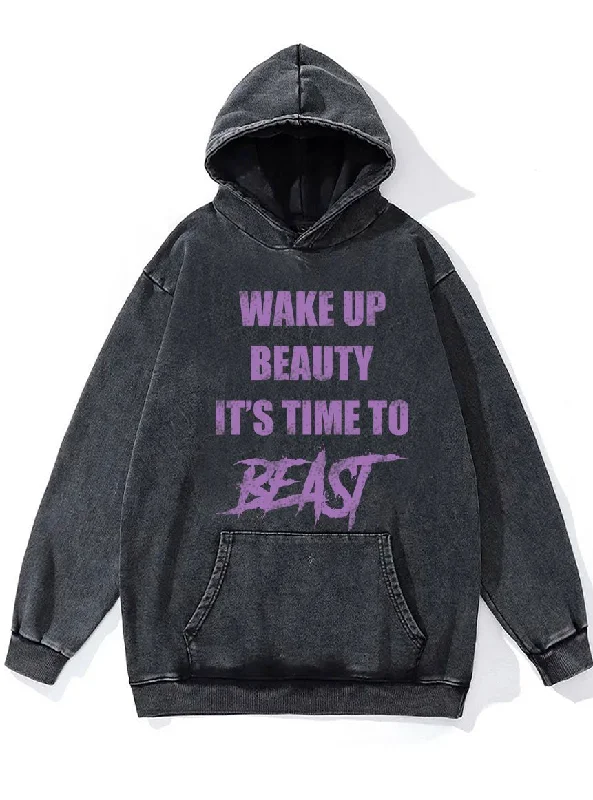 Eagle Hoodie-It's Time to Beast Washed Gym Hoodie