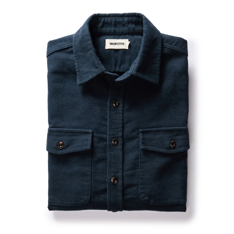 Thermal Jacket-The Maritime Shirt Jacket in Dark Navy Moleskin