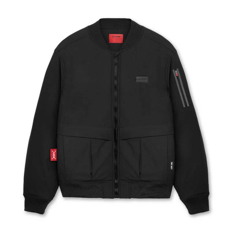 Aviator Jacket-0677. Kinterra™ Weatherproof Bomber Jacket - Black