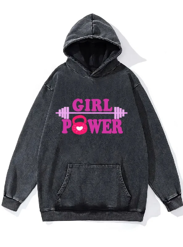 Windproof Hoodie-Girl Power WASHED GYM HOODIE