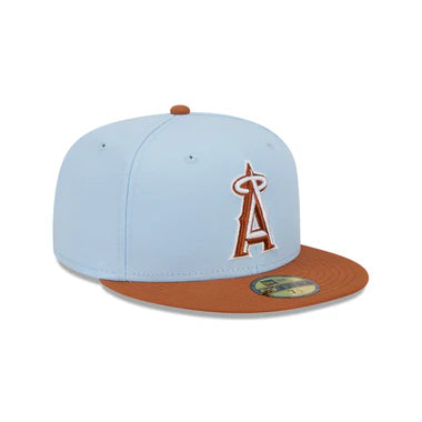 Rugby Hat-New Era Los Angeles Angels Color Pack 59FIFTY Fitted Hat-Light Blue/Rust Orange