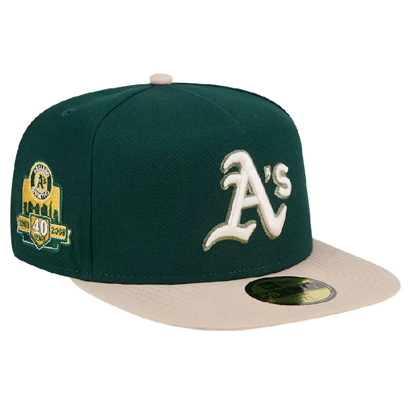 Cozy Hat-New Era Oakland Athletics 40th Anniversary Side Patch Canvas A-Frame 59FIFTY Fitted Hat