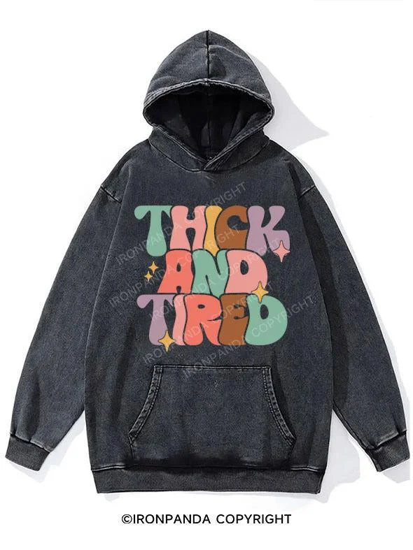 Short Sleeve Hoodie-Thick and Tired WASHED GYM HOODIE