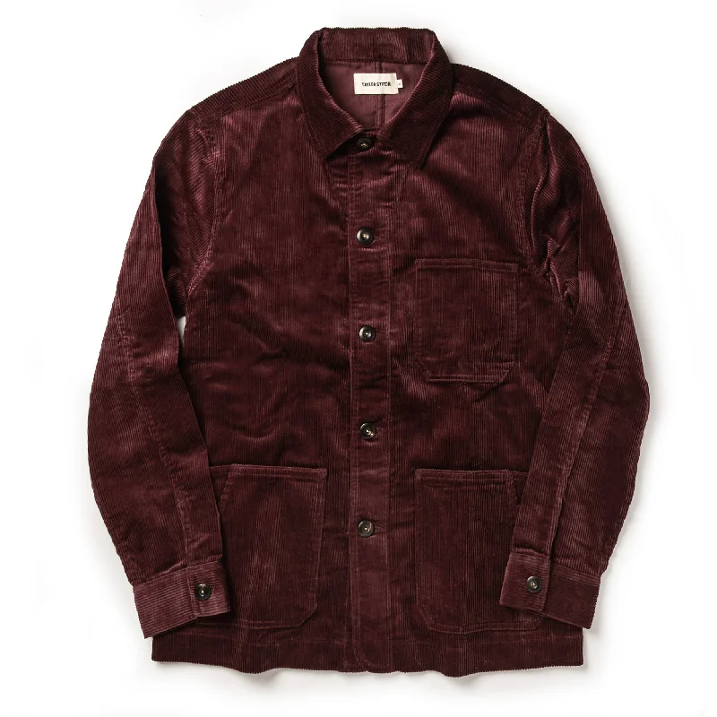 Minimalist Jacket-The Ojai Jacket in Burgundy Cord