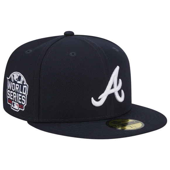 Color Block Hat-New Era Atlanta Braves 2021 World Series Team Color 59FIFTY Fitted Hat - Navy