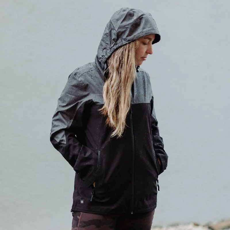 Denim Jacket-Women's Premium Rain Jacket - Black