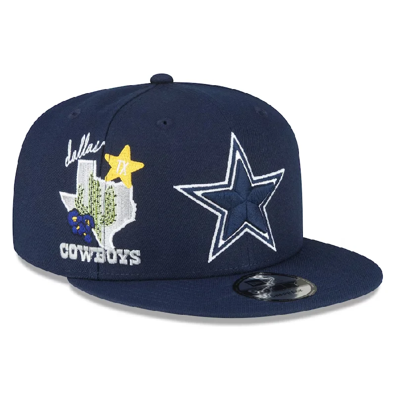 Reflective Hat-Men's New Era Navy Dallas Cowboys Icon 9FIFTY Snapback Hat