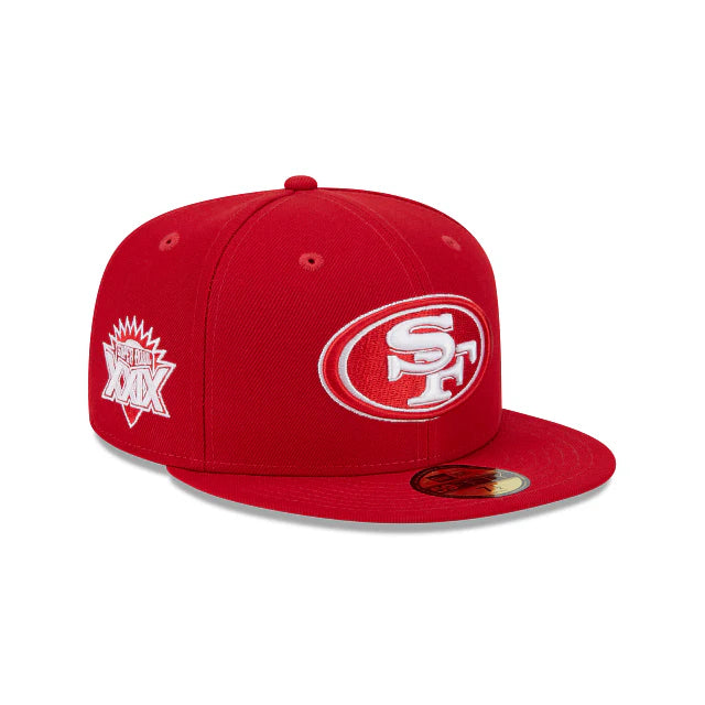 Cartoon Hat-NEW ERA SAN FRANCISCO 49ERS SUPER BOWL SIDE PATCH 59FIFTY FITTED-RED/WHITE