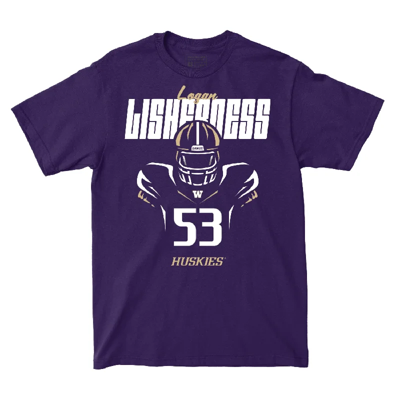 Black T-Shirt-Football Silhouette Purple Tee - Logan Lisherness