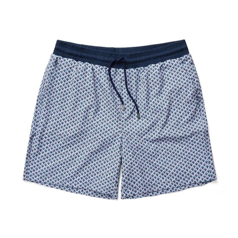 Regular Fit Shorts-Lavender Palm Swim Shorts