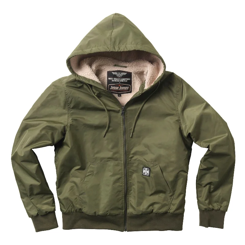 Warm Jacket-WCC BFU NYLON SHERPA JACKET - OLIVE GREEN