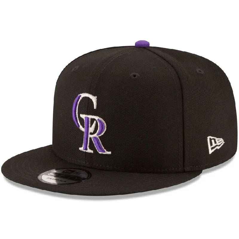 Hip Hop Hat-New Era Colorado Rockies Team Color Basic 9FIFTY Snapback-Black