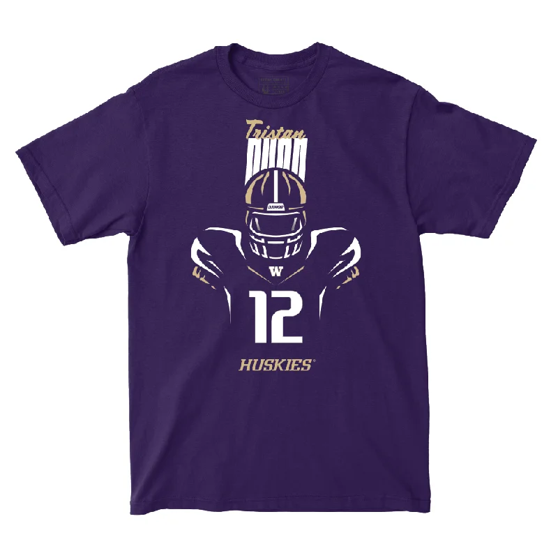 Tropical T-Shirt-Football Silhouette Purple Tee   - Tristan Dunn